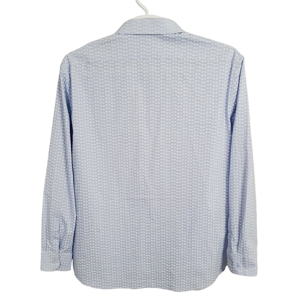 Original Penguin Size XL 17.5 Shirt Heritage Slim Fit Stretch Cotton Bike Print - Picture 3 of 11